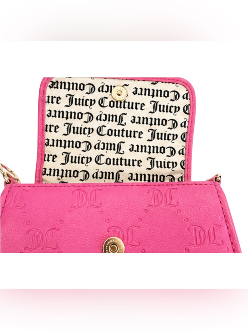 Juicy Couture Bright Pink Heart Logo Crossbody with Wallet - Picture 4 of 9